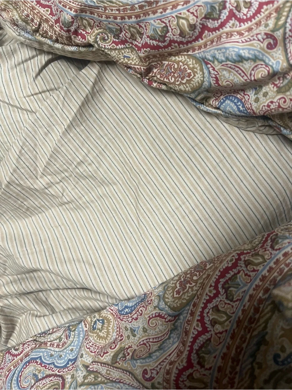 RALPH LAUREN FENTON PAISLEY REVERSIBLE STRIPE RARE comforter Vintage